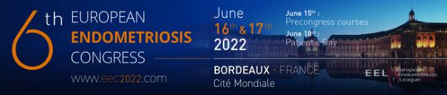 6e congrès européen de l'endométriose en juin 2022 à Bordeaux